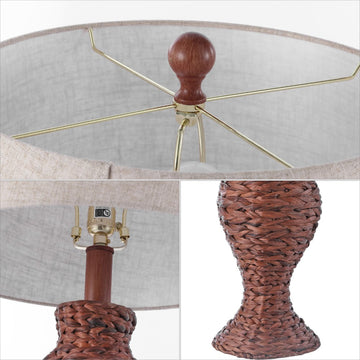 Elicia 31" Seagrass Weave LED Table Lamp - JONATHAN Y